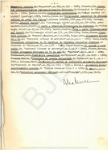 M-1348-4 - Repere bio-bibliografice MIRCESCU, ALEXANDRU